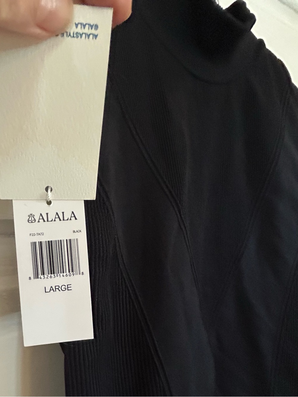 Alala Black Ribbed Mock Neck Athletic Tank - Picture 5 of 6